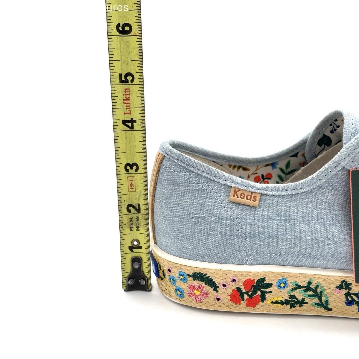 Keds X Rifle Paper Co. Triple Kick Floral Platform Blue Women's Size 10 Nwt — image 8 of 8